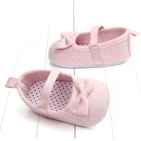 Baby Girl Solid Color Toddler  0-6-12 Months Non-slip Shoes Bow
