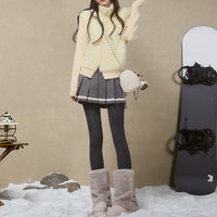 Autumn And Winter Stitching Zip Knitted Sweater