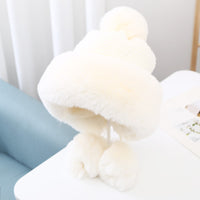 Women's Warm And Velvet Ear Protection Knitted Cold-proof Woolen Cute Princess Hat