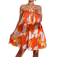 SpringSummer All Over Print Strap Short Dress