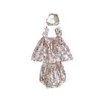Summer Baby Thin Floral Top Shorts Hair Band 3-piece Set