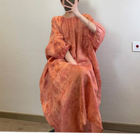 Loose-fit Tie-Dye Printed Dress For Women