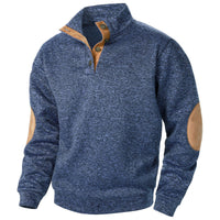 Men's Stand Collar Knitted Joint Stitching Casual Jacquard Cardigan Sweater