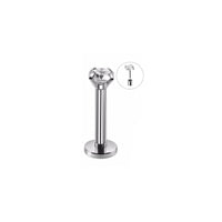 1Pc 20G-16G 1.5-4mm Gem Crystal Monroe Lip Stud Ring Tragus