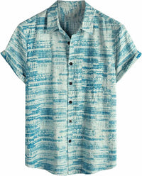 Men's Hawaiian Casual Flower Short Sleeve Single-breasted Beach Tropical Shirt