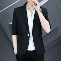 Mens Three-Quarter-Sleeve Suit For Summer