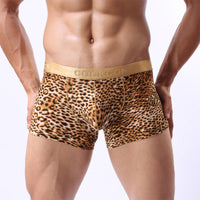 Men's Panties With Gold-rimmed Leopard Print U Convex Bag Quadrants