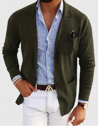 Business-Casual Printed Blazer With Double Buttons