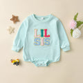 Girls Baby Alphabet Embroidery Long-sleeve Jumpsuit Infant Short Triangle Rompers