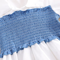 European And American Fashion Girls Smocking Top Wide Leg Pants Two-piece Suit