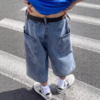 Washed Denim Shorts Men's Thin Pirate Shorts