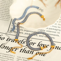 Fashionable Titanium Steel Gold-Plated Three-Layer For Women Simple Versatile Adjustable Circle Bracelet