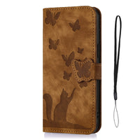 Butterfly Cat Embossed Phone Leather Case