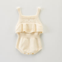 Summer Baby Girl Spaghetti Strap Knitted Romper
