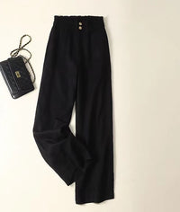 Linen Wide-leg Pants Female High Waist Drooping