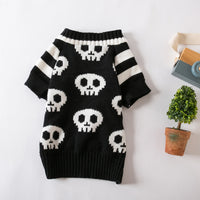 Pet Cat Sweater Halloween Skull Knitted Yarn