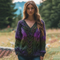 Loose Top Casual Drop Shoulder Round Neck Women's Clothing