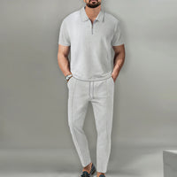 Men's Fashion Personality Solid Color Waffle Lapel Suit