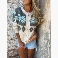 Women's Simple All-match 3D Digital Pattern Printed Sweater