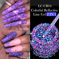 Nail Gel With A Glittery Brushed Finish And Reflective Sequins