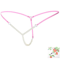 Women's Transparent Beads Hip-exposed T-back Underwear