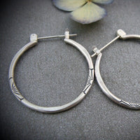Retro Antique Silver Hoop Earrings For Women