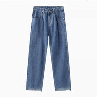 Retro Casual Irregular Slit Simple Jeans
