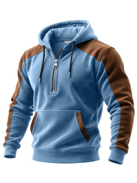 Digital-print Double-hooded Half-zip Hoodie