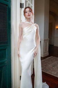 Fishtail Banquet Bodycon Slimming Elegant Ladies One-Shoulder Dress For Social Events