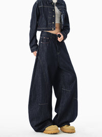 American-style Machete-cut Denim Jeans Retro And Relaxed-fit