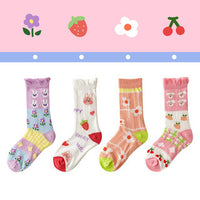 New Cartoon Illustration Socks Cotton Children's Mesh Socks