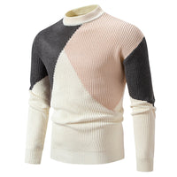 Sweater Men's Round Neck Multicolor Pullover Sweater