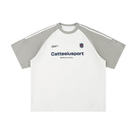 Heavy Cotton Short-sleeved Men's T-shirt Letter Printed Round Neck All-matching
