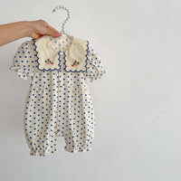 Korean Style Full Printed Dots Short Sleeved Kazakhstan