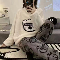Autumn And Winter New Flannel Thickened Cute Loungewear
