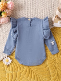 Autumn And Winter New Long Sleeve Round Neck Knitted Triangle Jumpsuit Pants