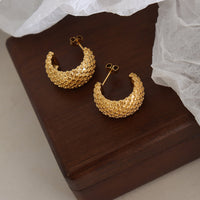 French-style C-shaped Cross Diamond-pattern New Summer Earrings