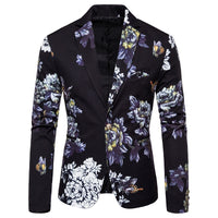 Men's Business Slim-Fit Fashionable Printed Lapel Suit Jacket