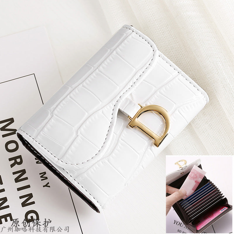 Fashion Personality Cowhide Texture Ladies Card Holder