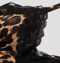 Leopard V-neck Nightdress With Padded Chest
