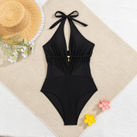 New Mesh Stitching Halter Sexy Siamese Bikini For Women