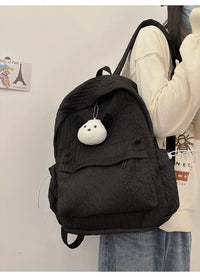 Large Capacity Simple Solid Color Backpack Middle School Students Backpack