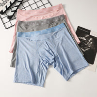 New Men's Lengthened Boxer Modal Ice Silk Comfort Shorts