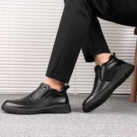 Fashion Men's Casual Wear-resistant Cowhide Shoes