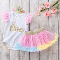 Girls Birthday Sleeveless Suit Infant