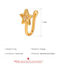 The Same Style Copper Inlaid Zircon Star False Nose Nail Exaggerated And Simple