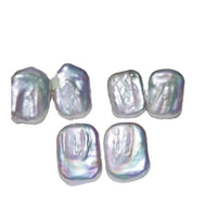 Big Baroque Long Building Block Ear Studs Sterling Silver Needle Natural