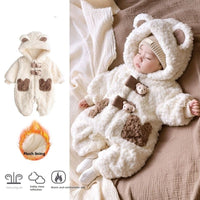 Fleece Lined Padded Warm Keeping Going Out Rompers Coat