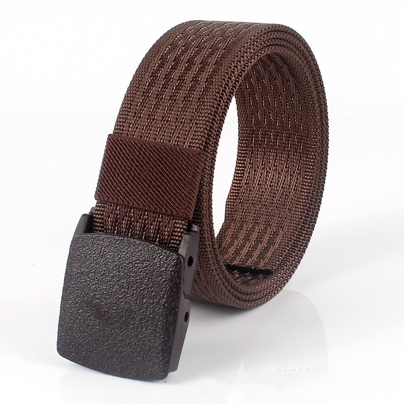 Men's And Women's Canvas Belt Metal-free Smooth Buckle Tactical Belt