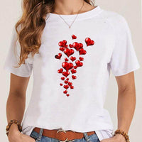 Women's Fashionable Simple Printed Short-sleeved T-shirt